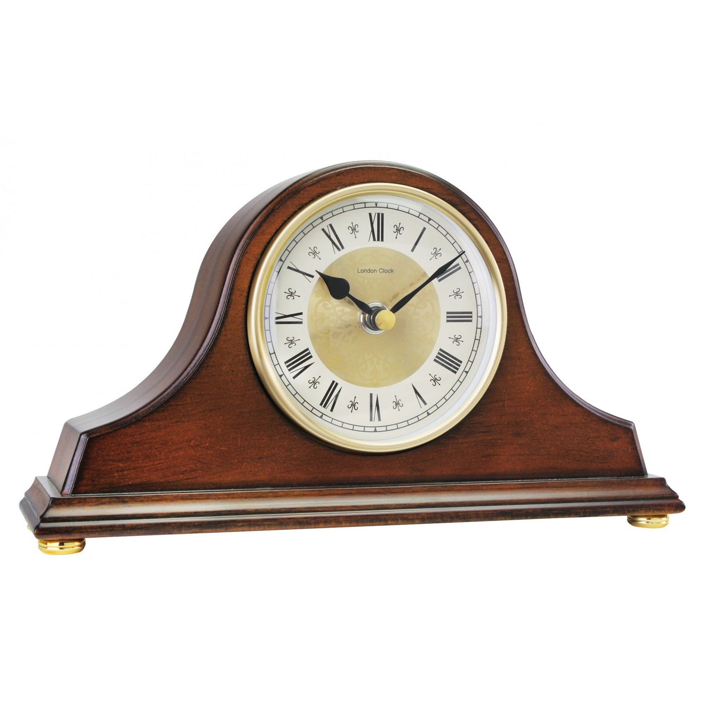 Walnut Finish Wooden Napoleon Quartz Mantle Clock 07070