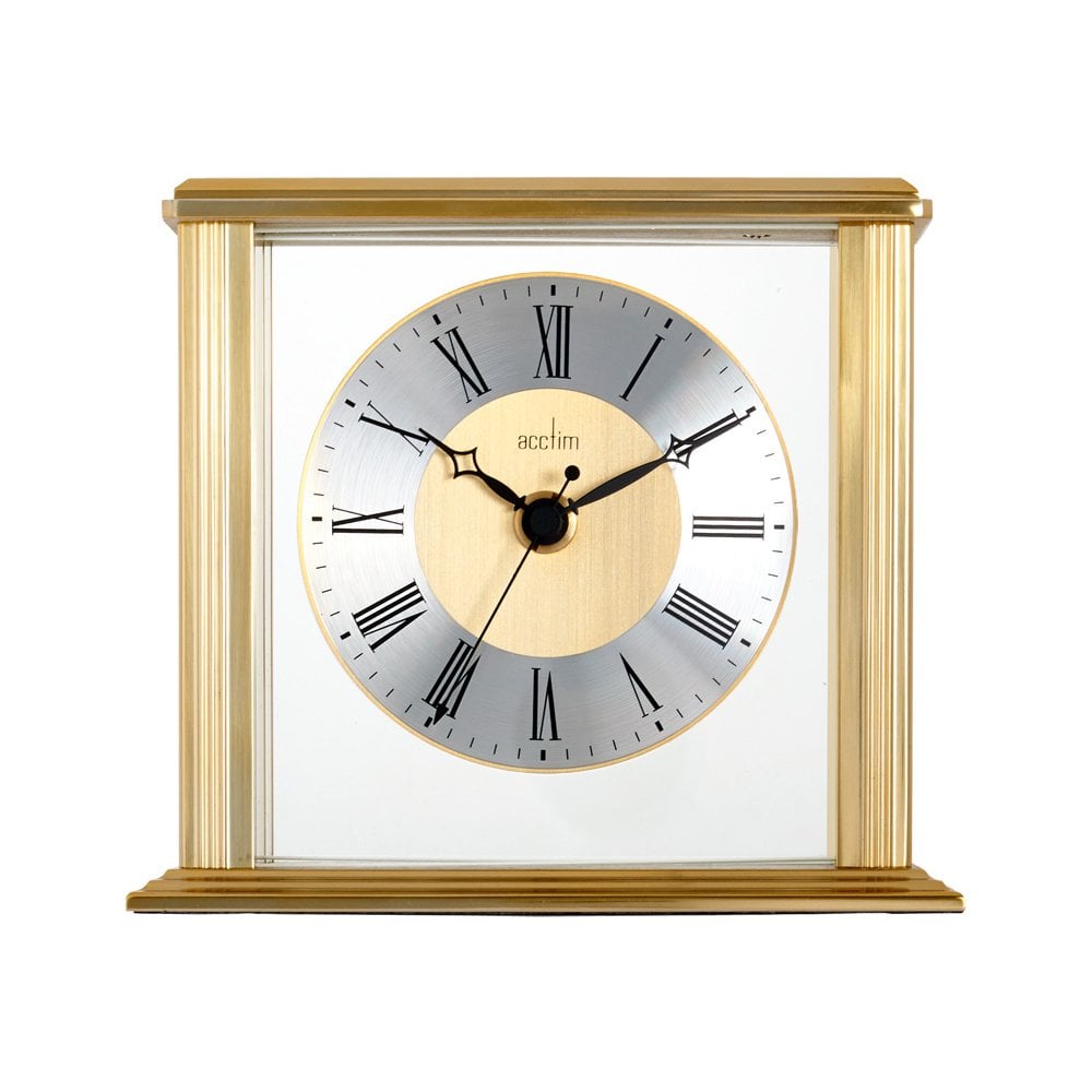 Brass Finish Quartz Battery Mantle Mantel Clock - Hamilton 36248