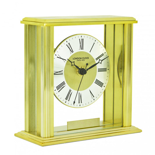 Gold Finish Battery Mantel Clock Suitable for Engraving 06398