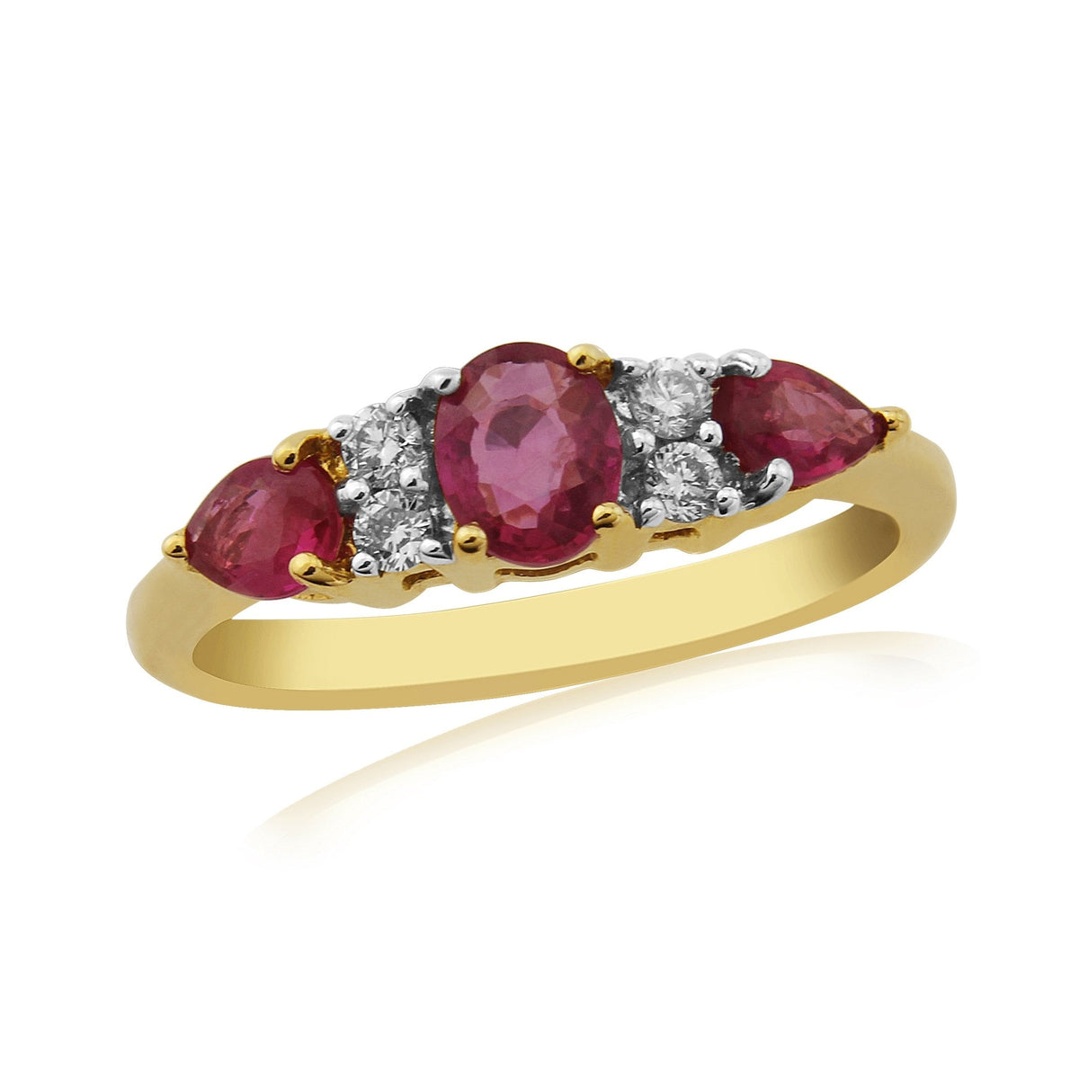 9ct Gold Ladies Ruby and Diamond Ring