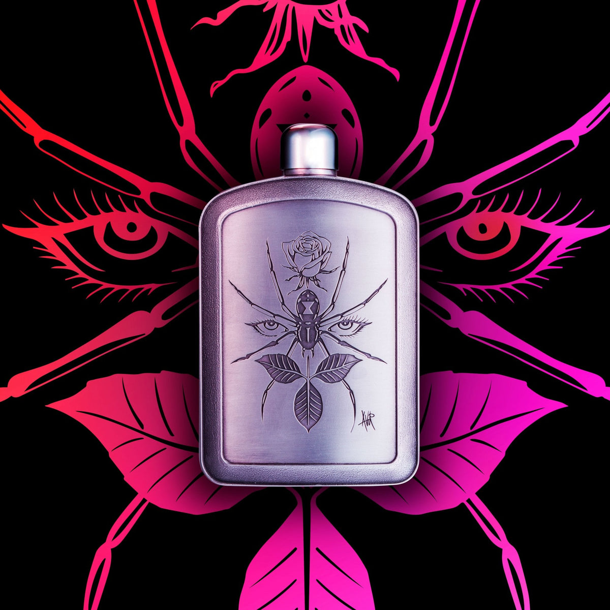 Royal Selangor Limited Edition VU Noir Spider Hip Flask 012714