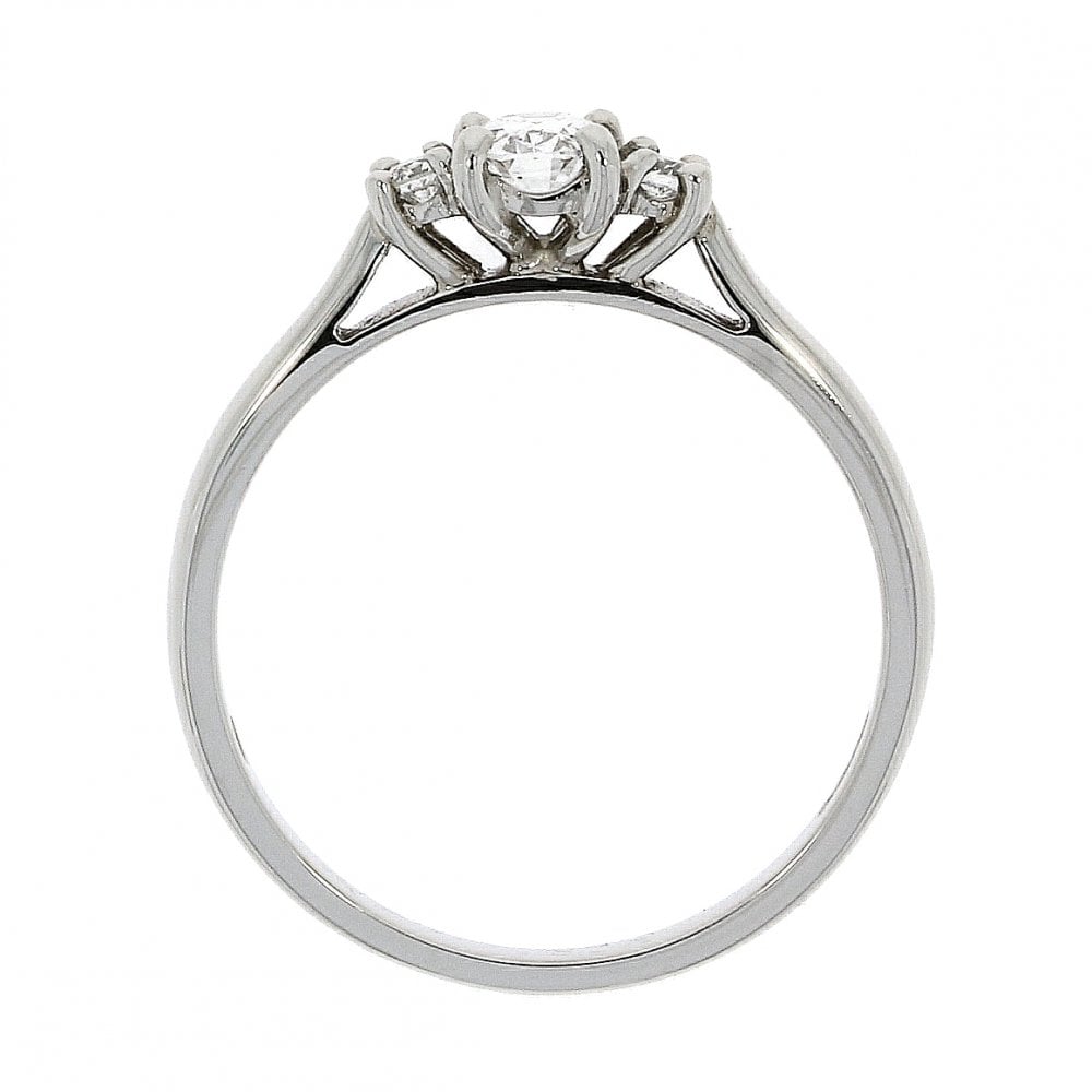 Platinum  Ladies Three Stone Diamond Engagement Ring