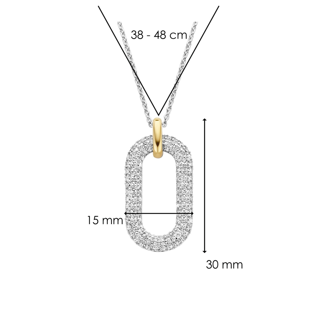 Ti Sento Milano Sterling Silver CZ Necklace 3964ZY