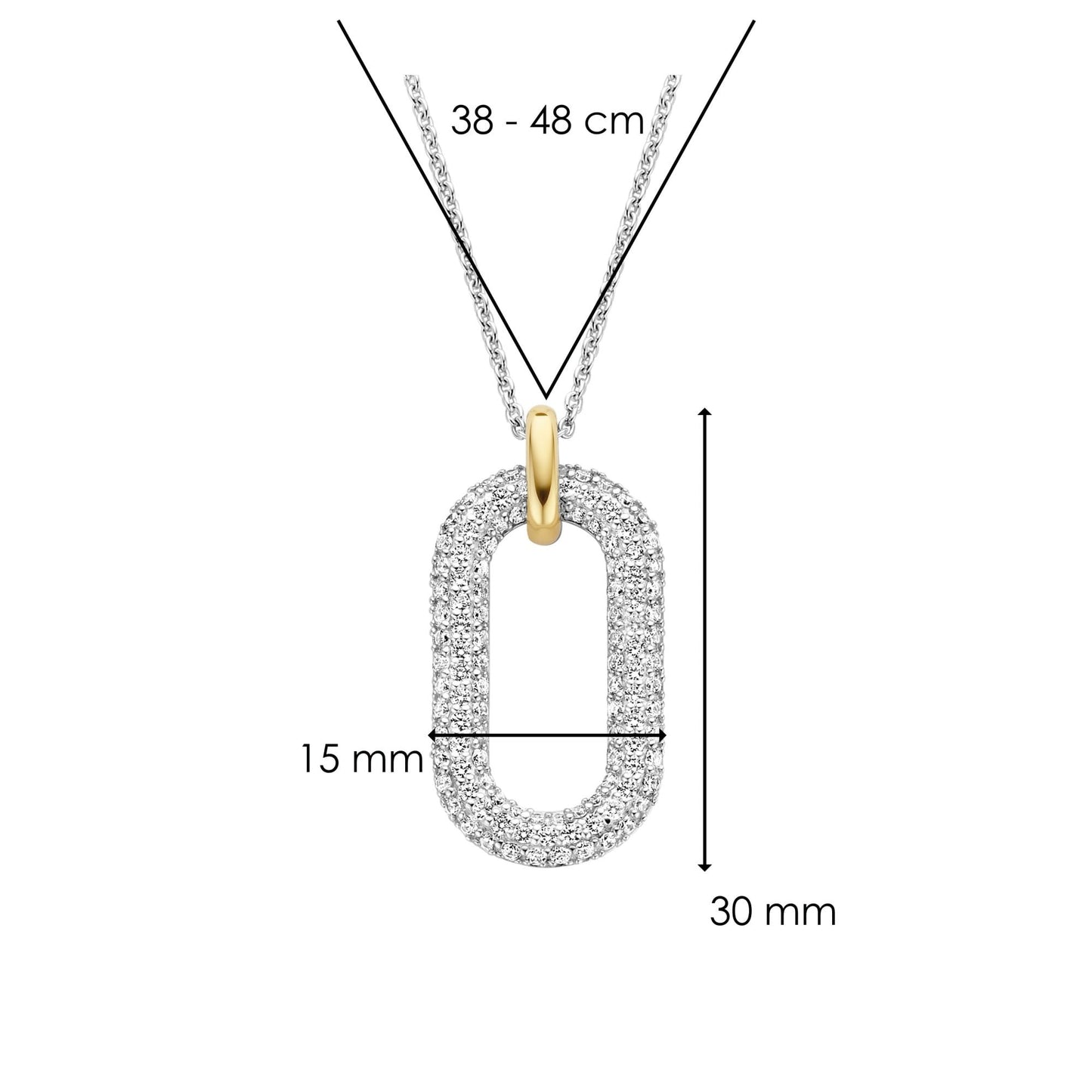 Ti Sento Milano Sterling Silver CZ Necklace 3964ZY