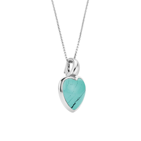 Ti Sento Milano Sterling Silver Turquoise Heart Pendant 6800TQ