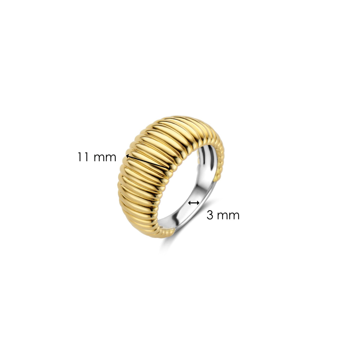 Ti Sento Milano Sterling Silver Gold Finished Ring 12217SY