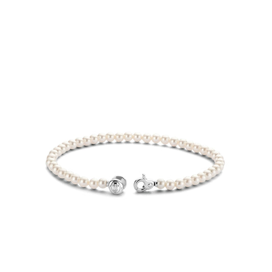 Ladies Sterling Silver Simulated Pearl Bracelet 2908PW