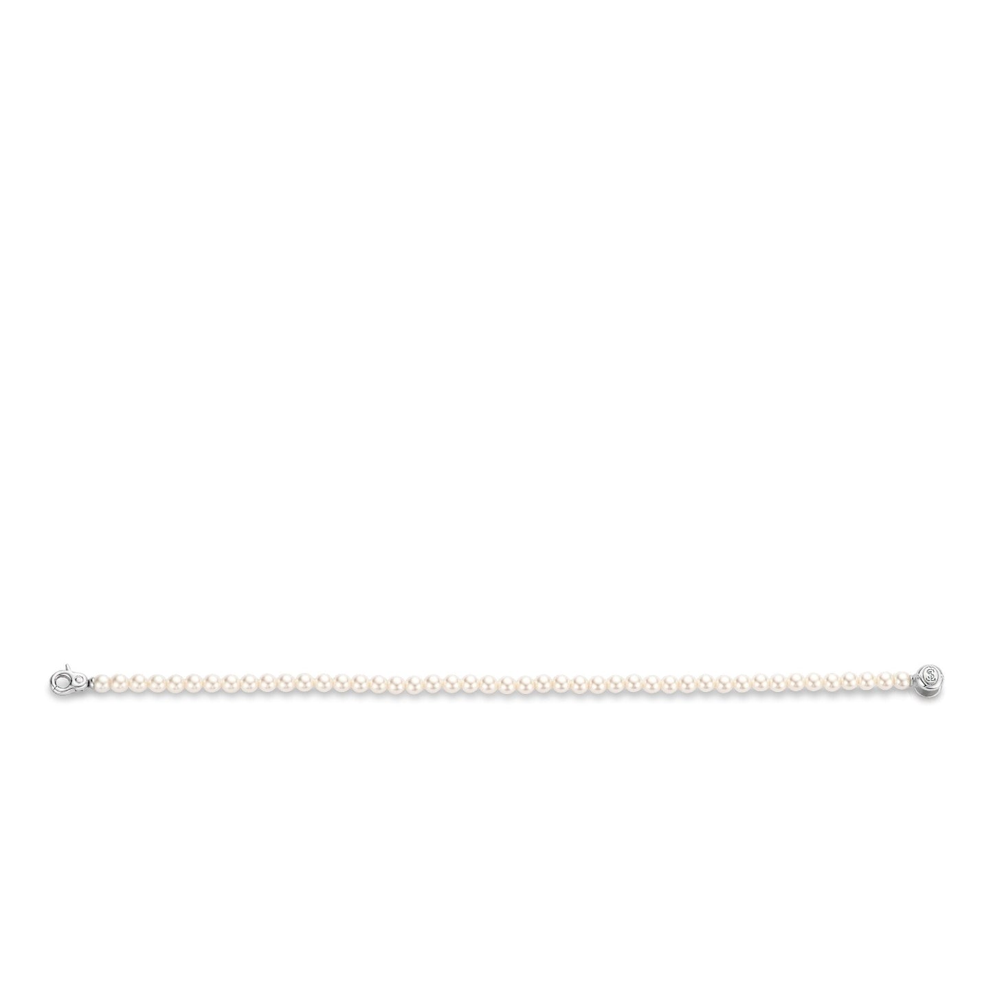 Ladies Sterling Silver Simulated Pearl Bracelet 2908PW