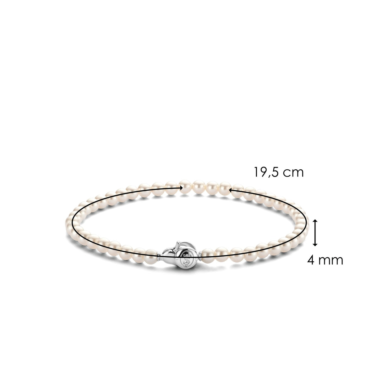Ladies Sterling Silver Simulated Pearl Bracelet 2908PW