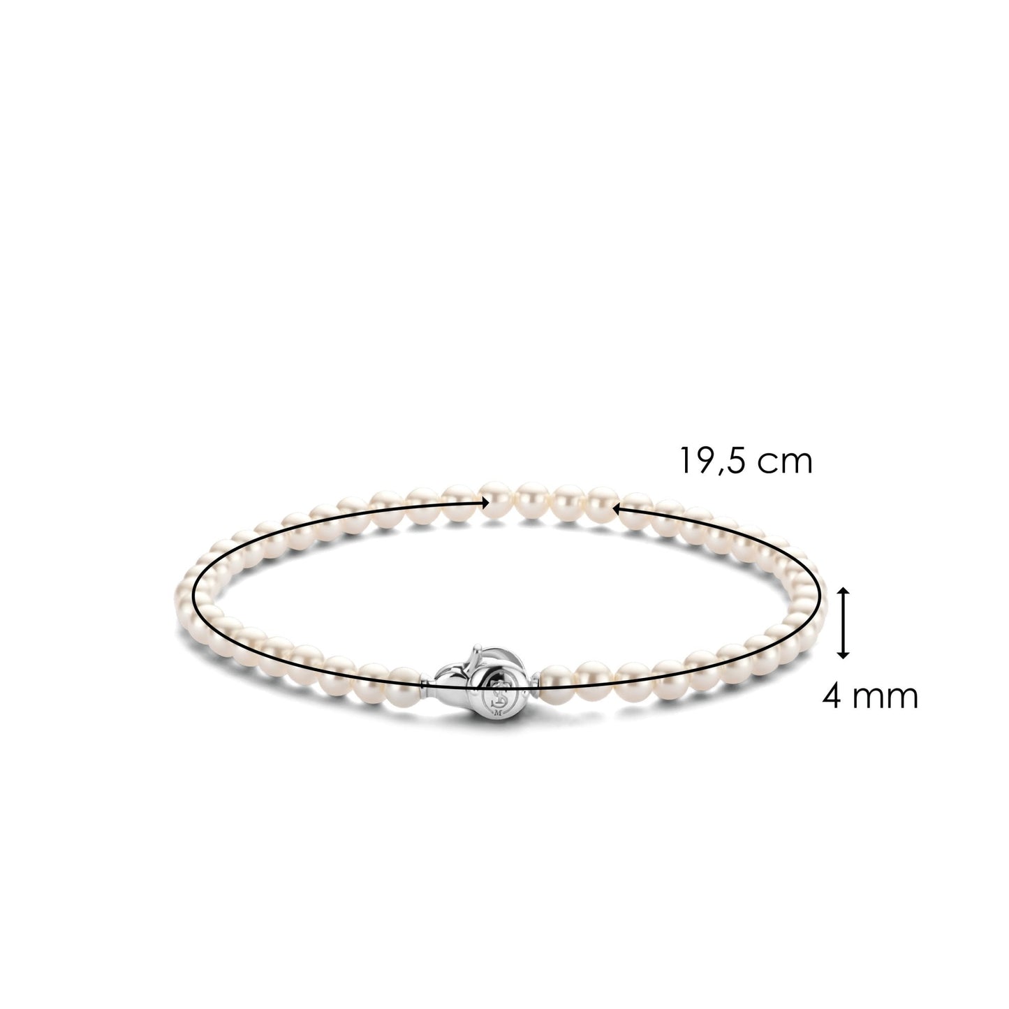 Ladies Sterling Silver Simulated Pearl Bracelet 2908PW