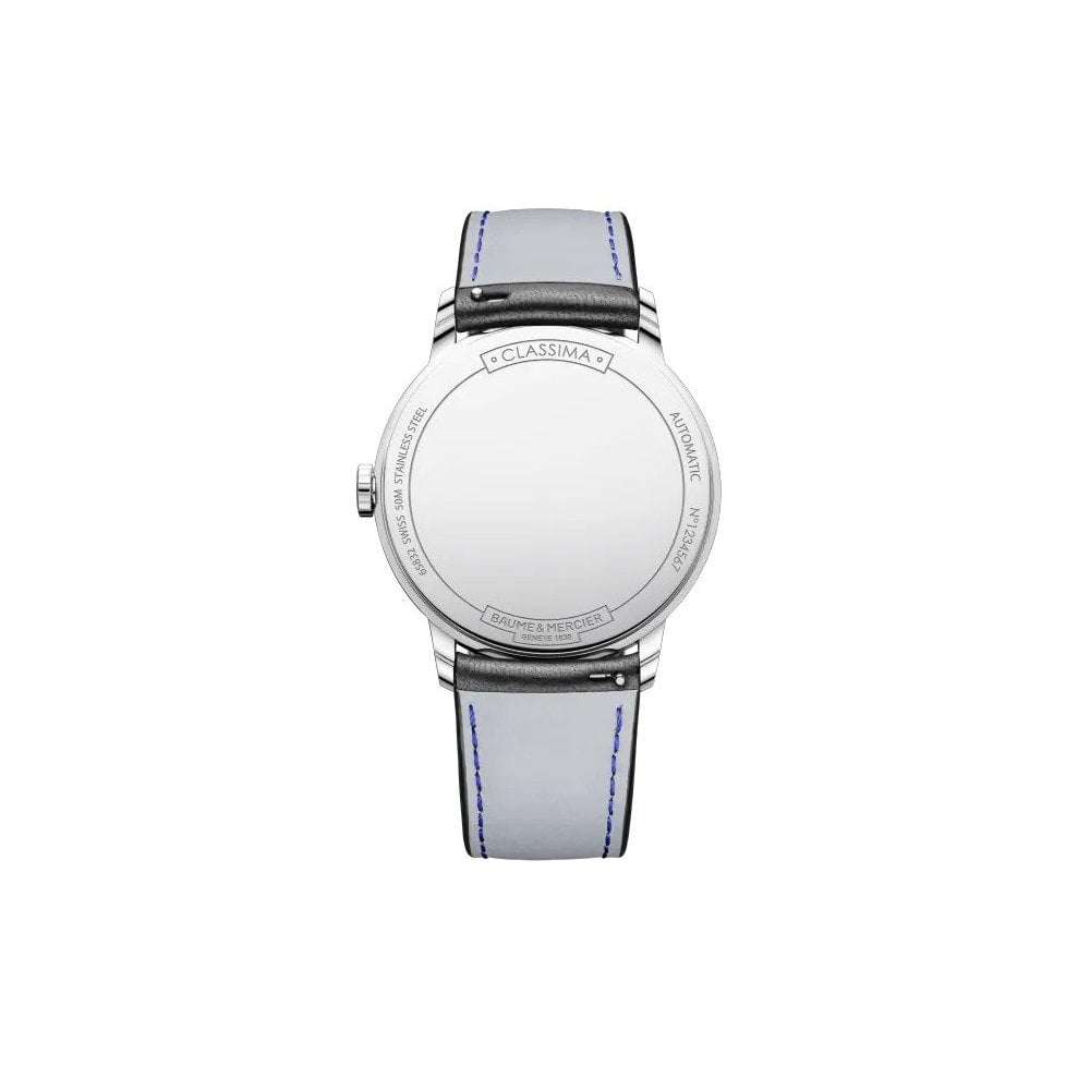 Gents Steel Automatic Watch, Leather Strap, Date Classima 10453