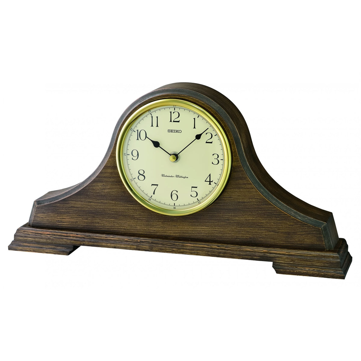 Wooden Oak Finish Napoleon Quartz Chime Mantel Clock QXJ031B