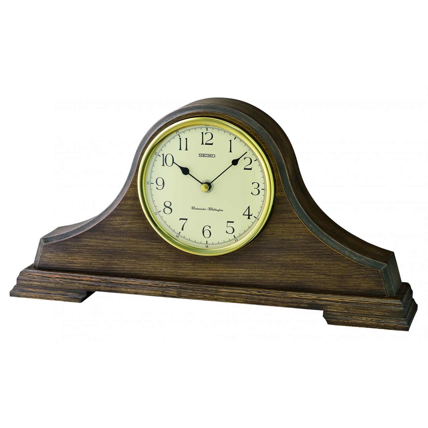 Wooden Oak Finish Napoleon Quartz Chime Mantel Clock QXJ031B