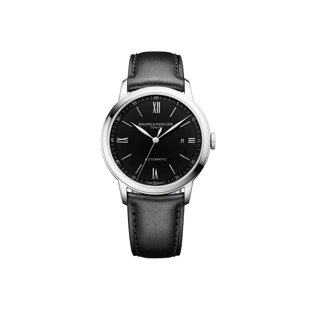 Gents Steel Automatic Watch, Leather Strap, Date Classima 10453