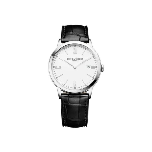 Gents Steel Quartz Watch on Leather Strap, Date Classima 10323