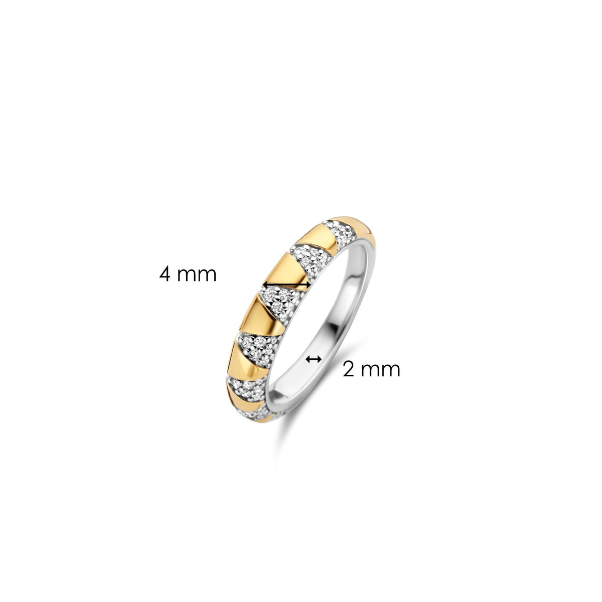 Ti Sento Milano Gold Finished CZ Ring 12216ZY