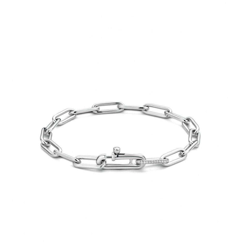 Ti Sento Milano Sterling Silver CZ Link Bracelet 2936ZI