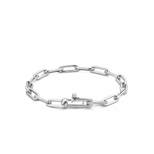Ti Sento Milano Sterling Silver CZ Link Bracelet 2936ZI