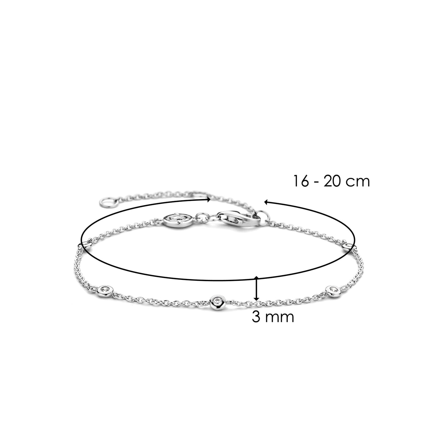 Ti Sento Milano Sterling Silver Cubic Zirconia Bracelet 2974ZI