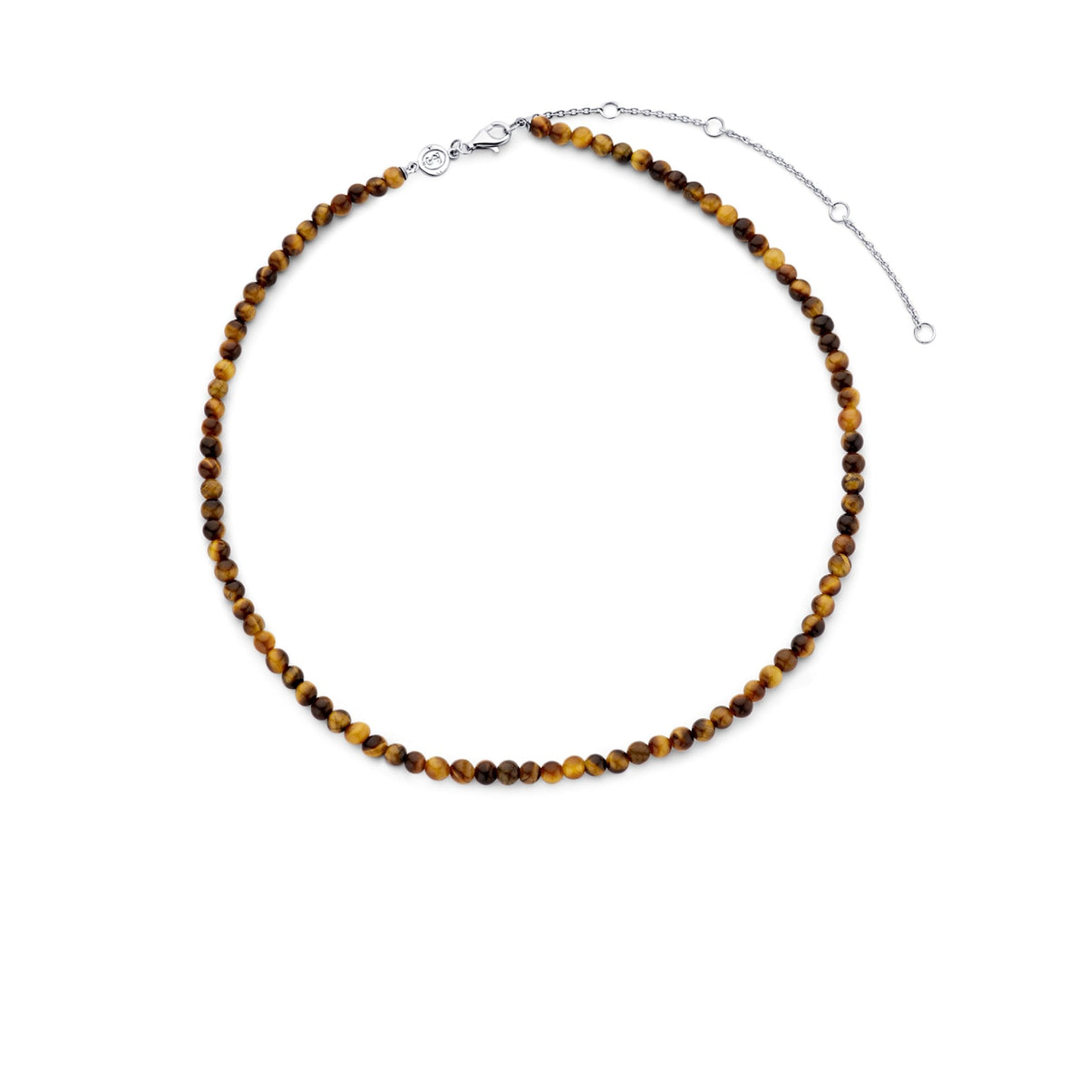 Ti Sento Milano Sterling Silver Tiger-Eye Bead Necklace 3916TE