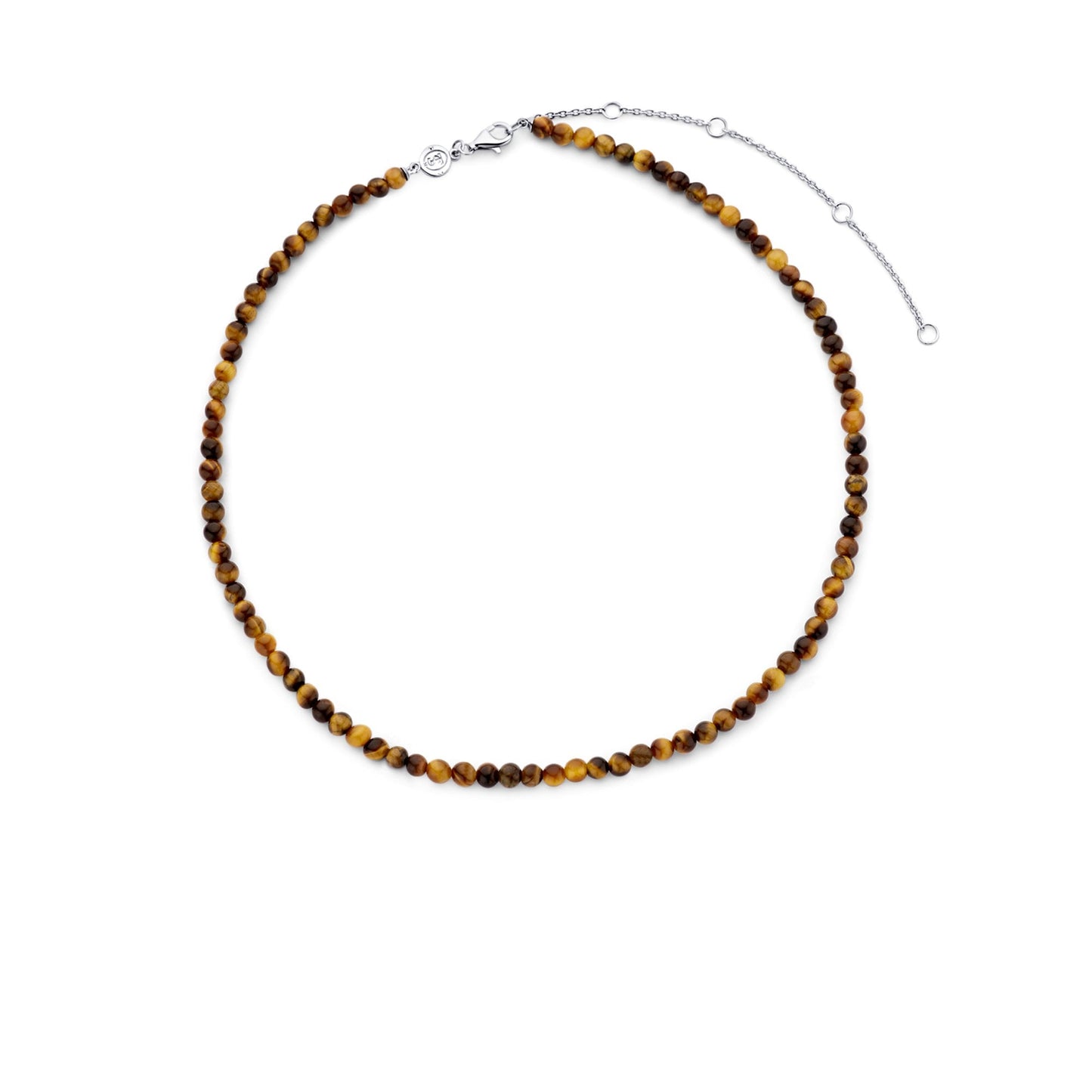 Ti Sento Milano Sterling Silver Tiger-Eye Bead Necklace 3916TE