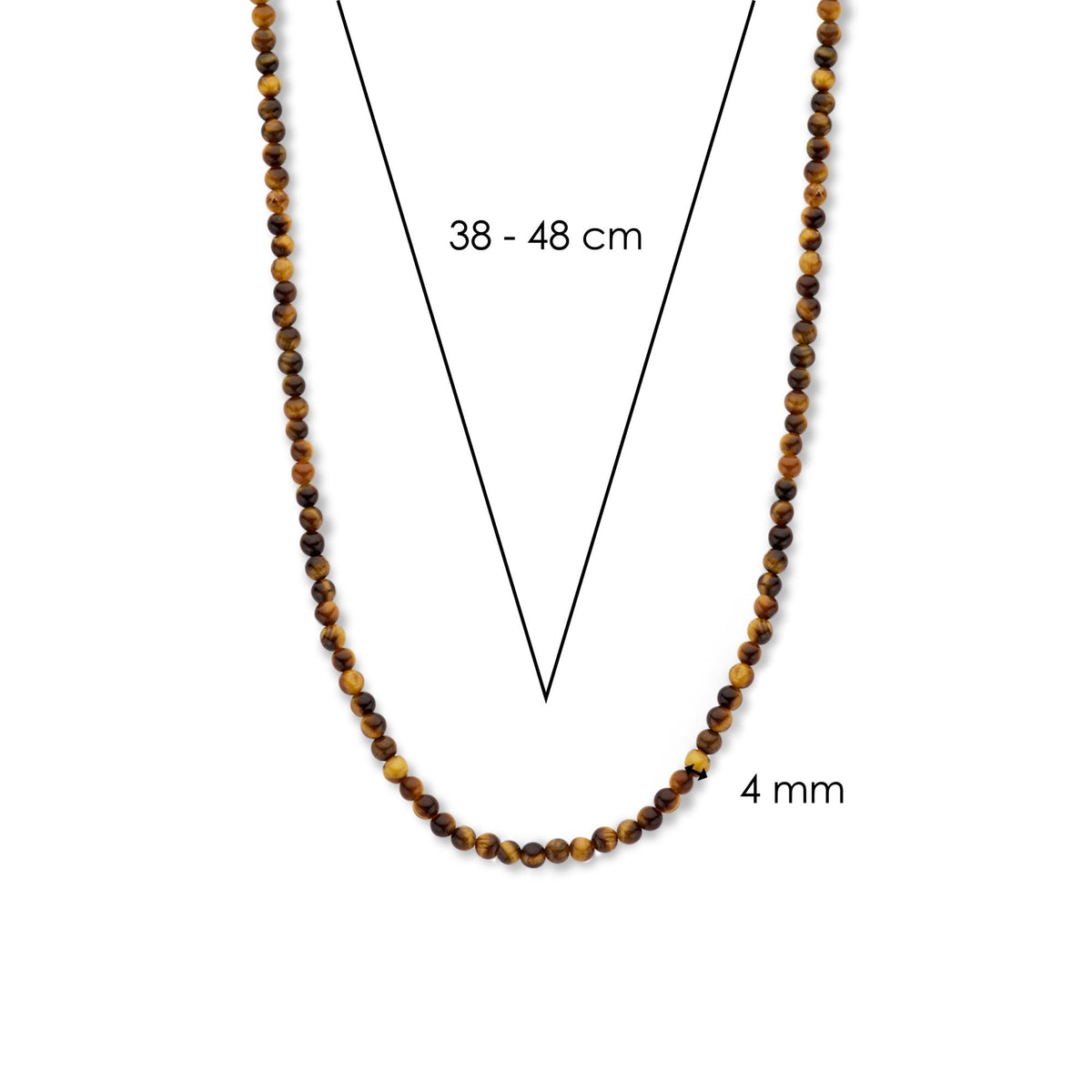 Ti Sento Milano Sterling Silver Tiger-Eye Bead Necklace 3916TE