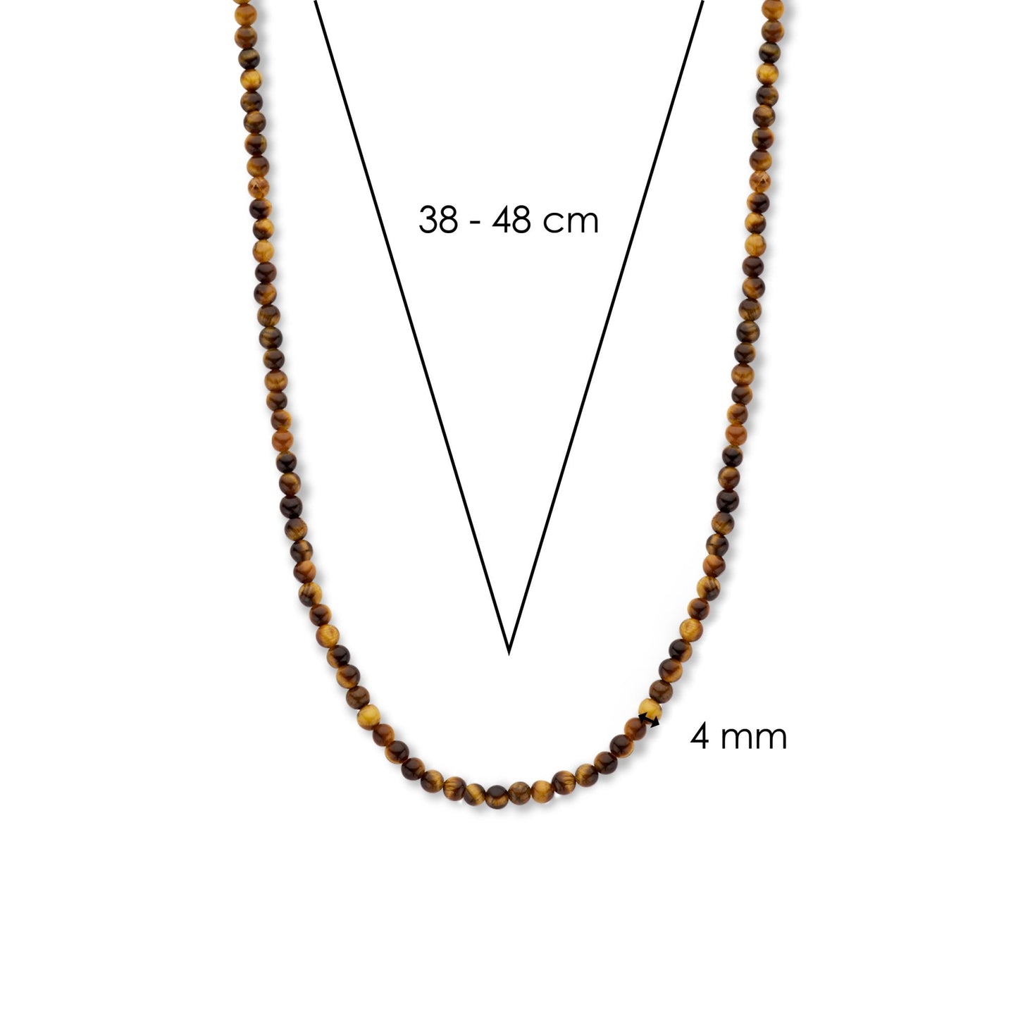 Ti Sento Milano Sterling Silver Tiger-Eye Bead Necklace 3916TE