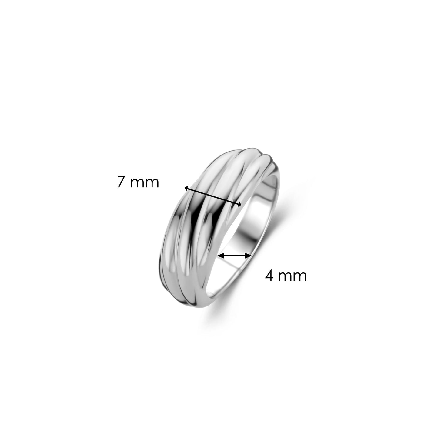 Ti Sento Milano Sterling Silver Twisted Ring 12239SI/54