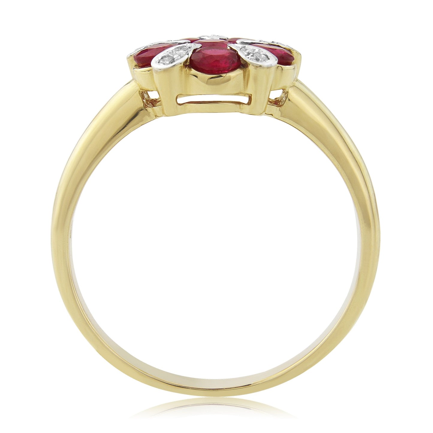 9ct Gold Ladies Ruby and Diamond Cluster Ring