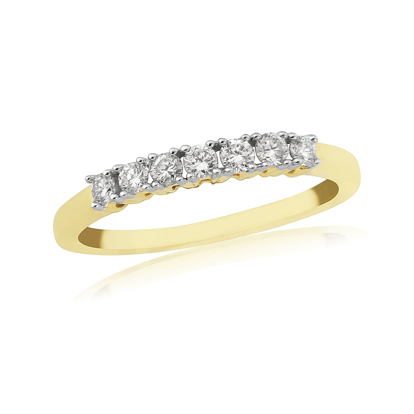 9ct Yellow Gold Ladies Diamond Half Eternity Ring 0.25 Carat