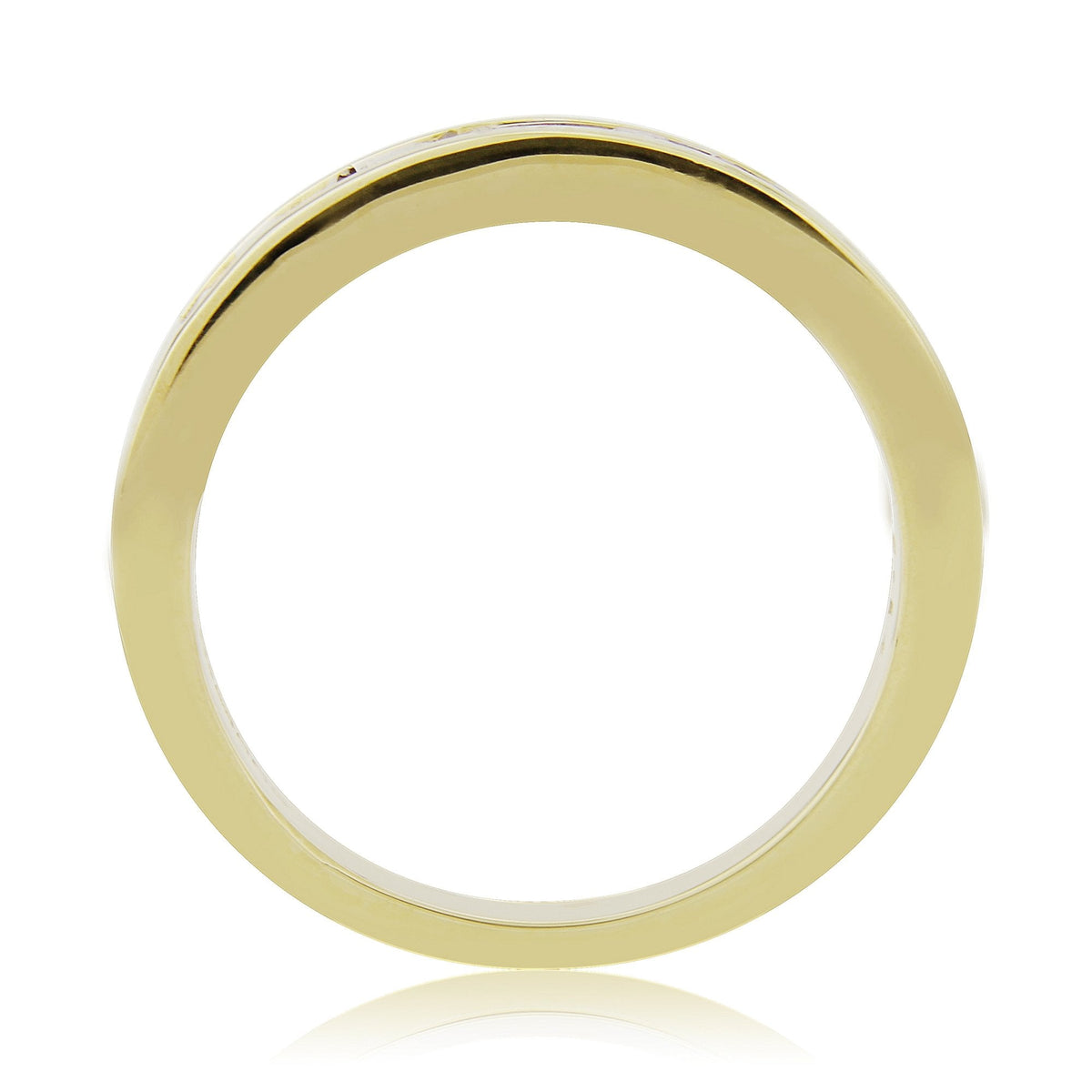 Ladies 9ct Yellow Gold Ruby & Diamond Half Eternity Ring