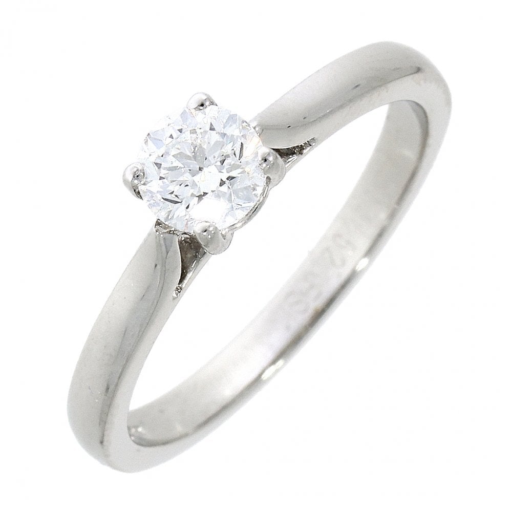 Platinum Ladies Single Stone 4 Claw Diamond Engagement Ring