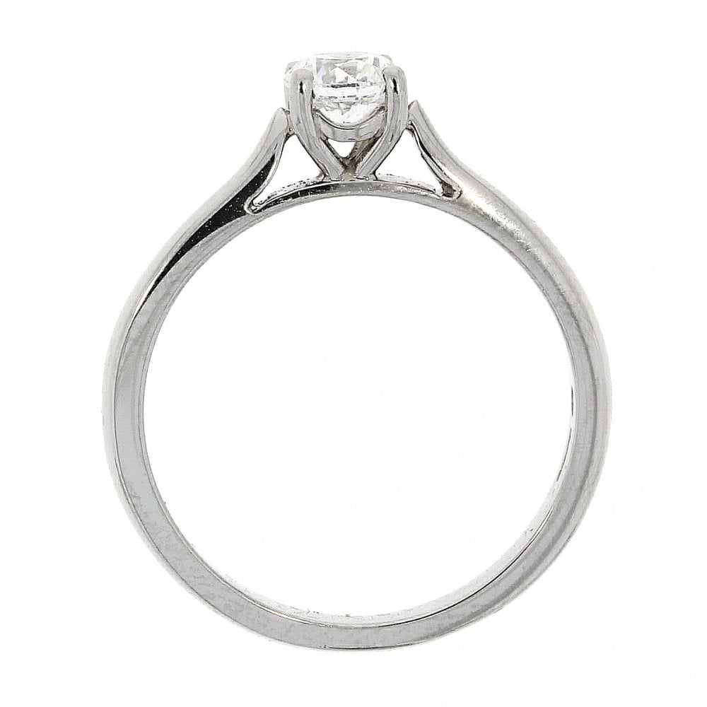 Platinum Ladies Single Stone 4 Claw Diamond Engagement Ring