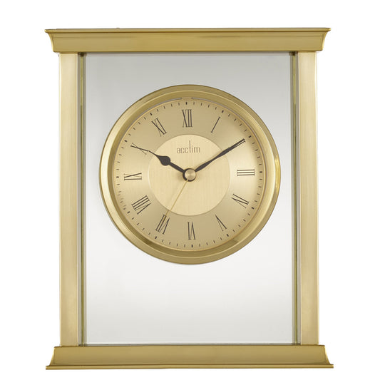 Gold Tone Quartz Battery Mantel Clock 'Halton' 37008
