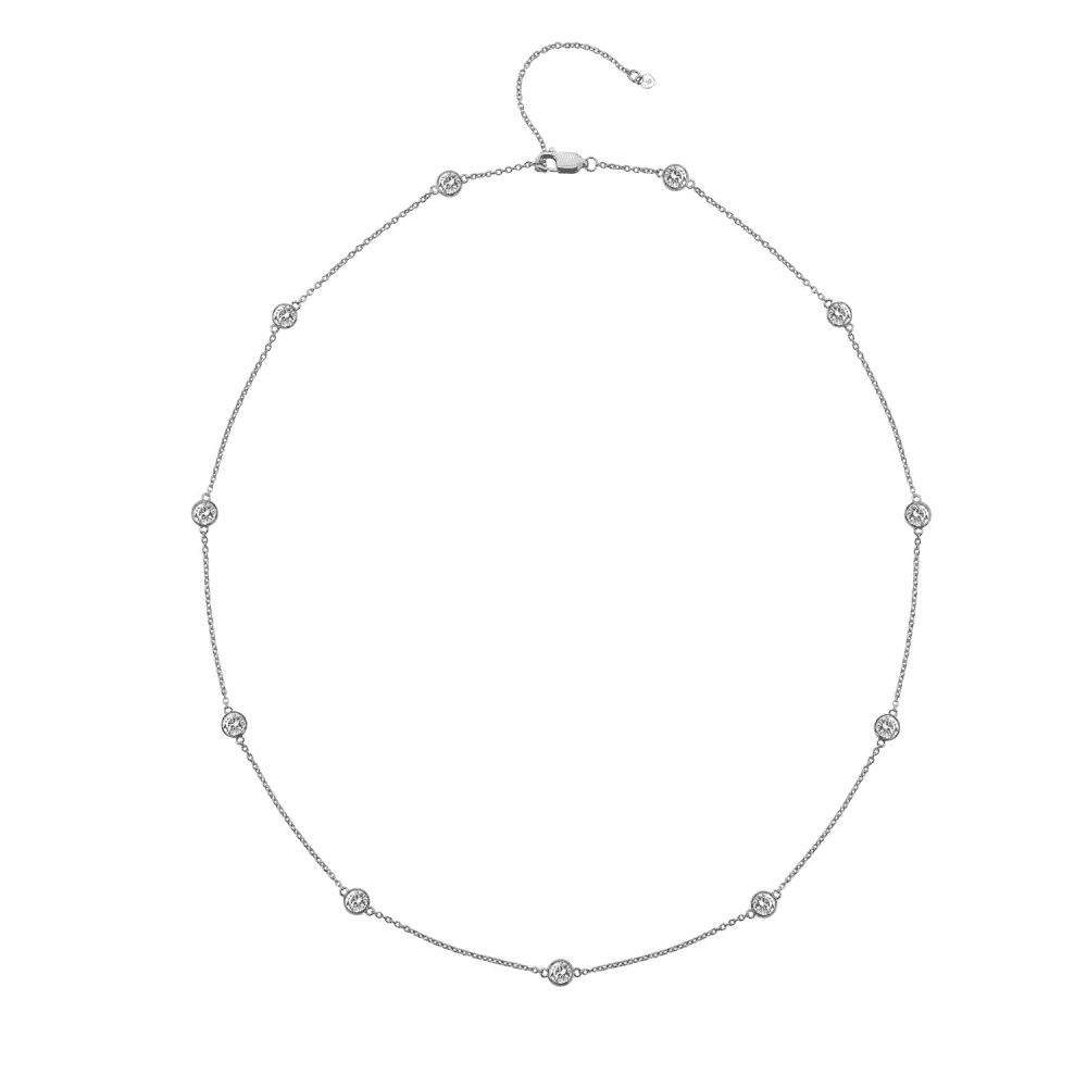 Sterling Silver Ladies Tender White Intermittent Necklace DN130