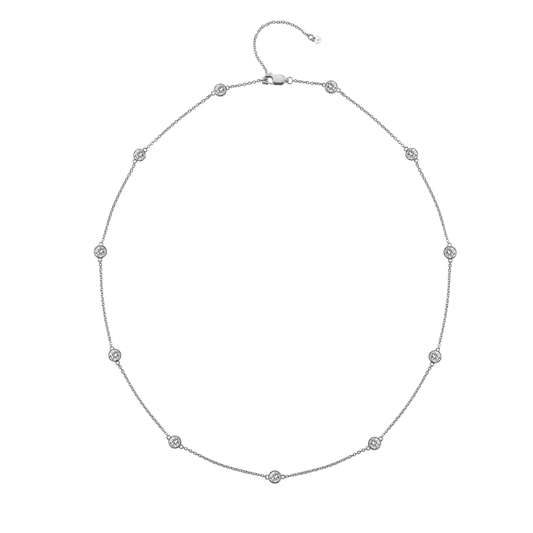 Sterling Silver Ladies Tender White Intermittent Necklace DN130
