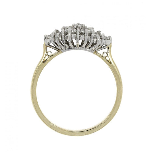 18ct Gold Ladies Diamond Cluster Engagement Ring 0.47 Carat