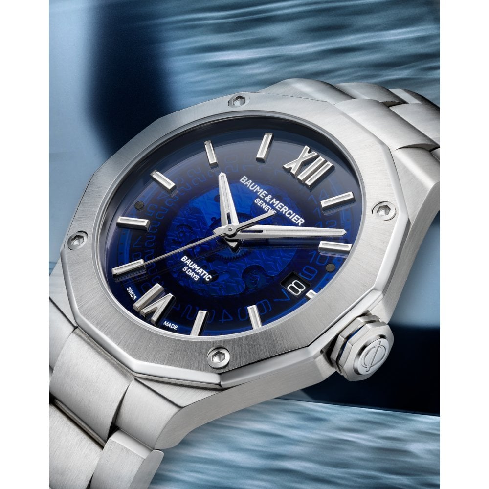 Mens Steel Automatic Dress Watch on Bracelet, Date Riviera 10616