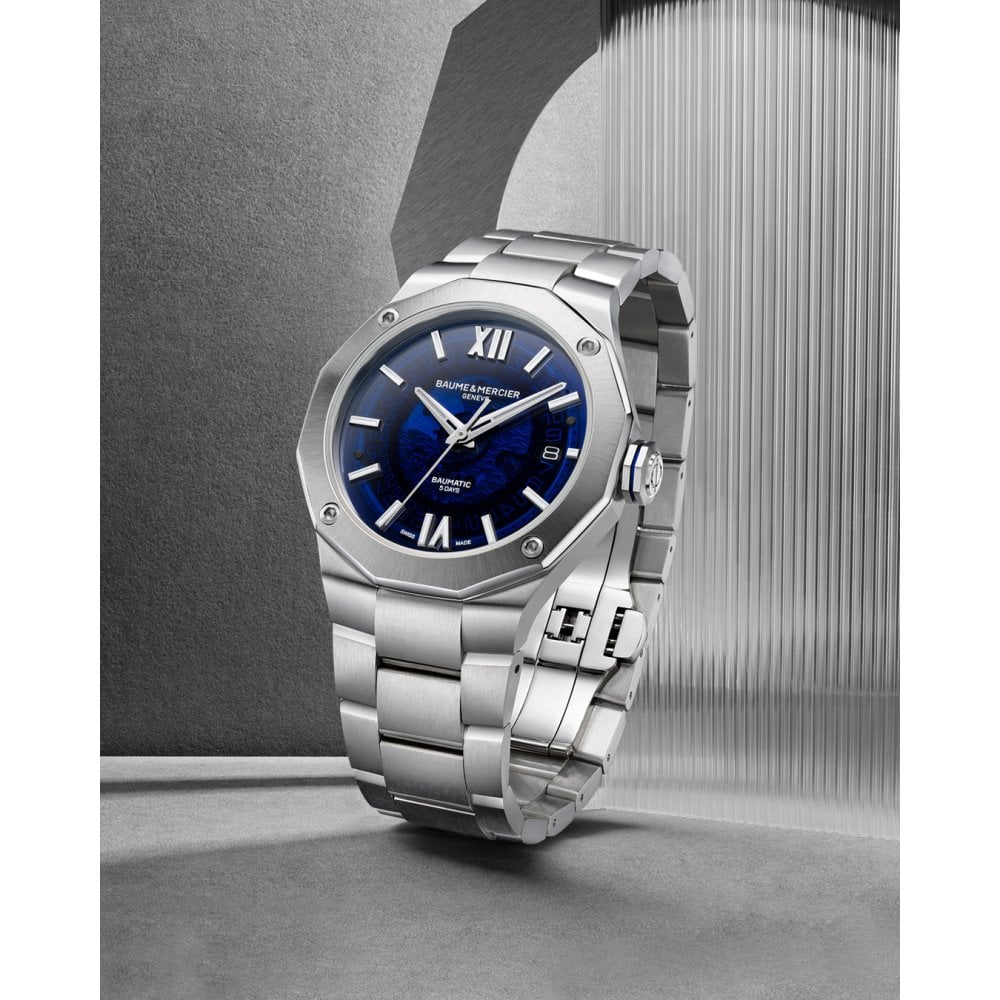 Mens Steel Automatic Dress Watch on Bracelet, Date Riviera 10616