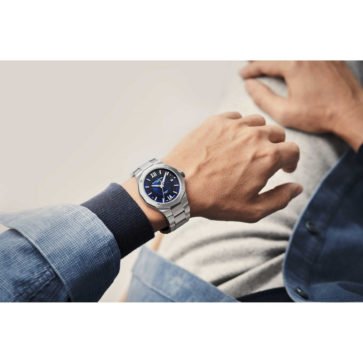 Mens Steel Automatic Dress Watch on Bracelet, Date Riviera 10616