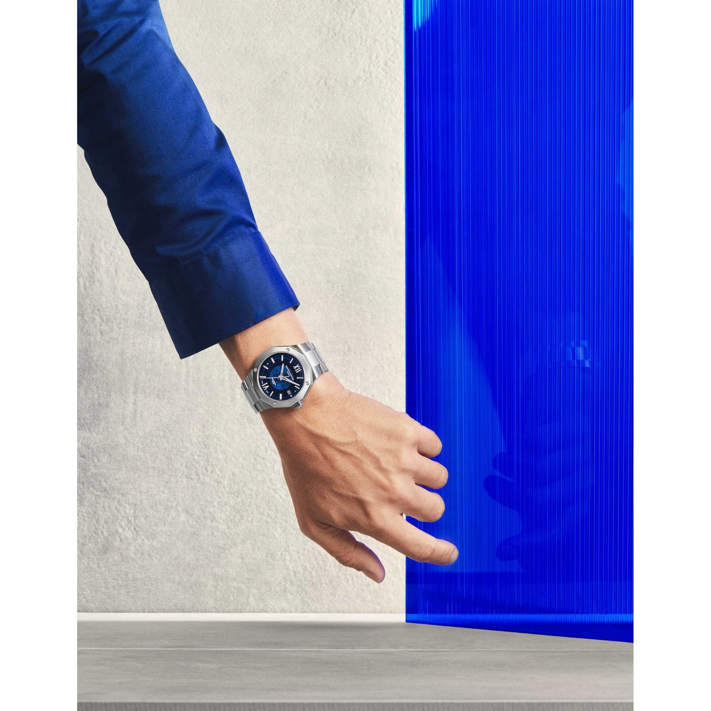 Mens Steel Automatic Dress Watch on Bracelet, Date Riviera 10616