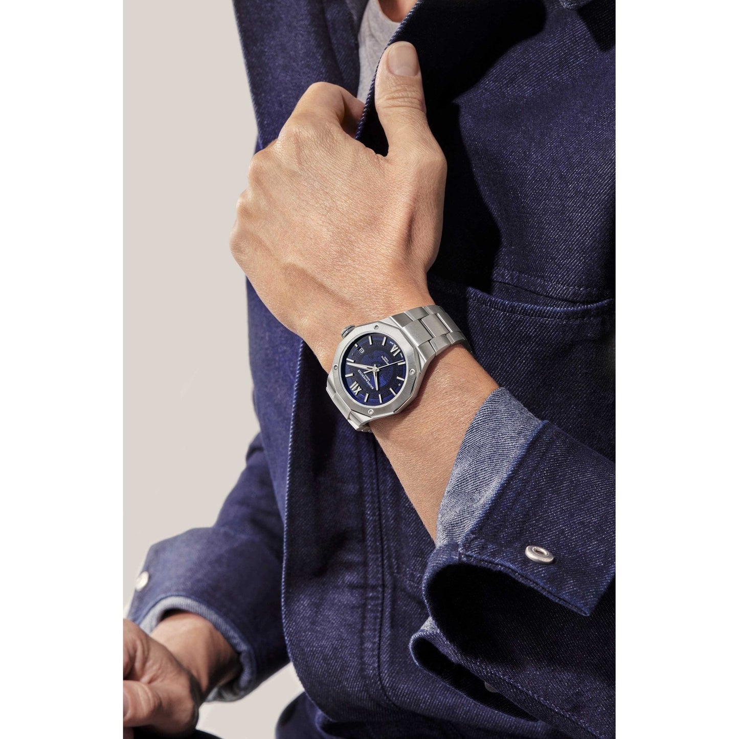 Mens Steel Automatic Dress Watch on Bracelet, Date Riviera 10616