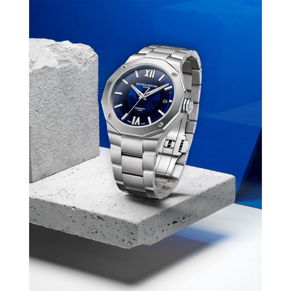 Mens Steel Automatic Dress Watch on Bracelet, Date Riviera 10616