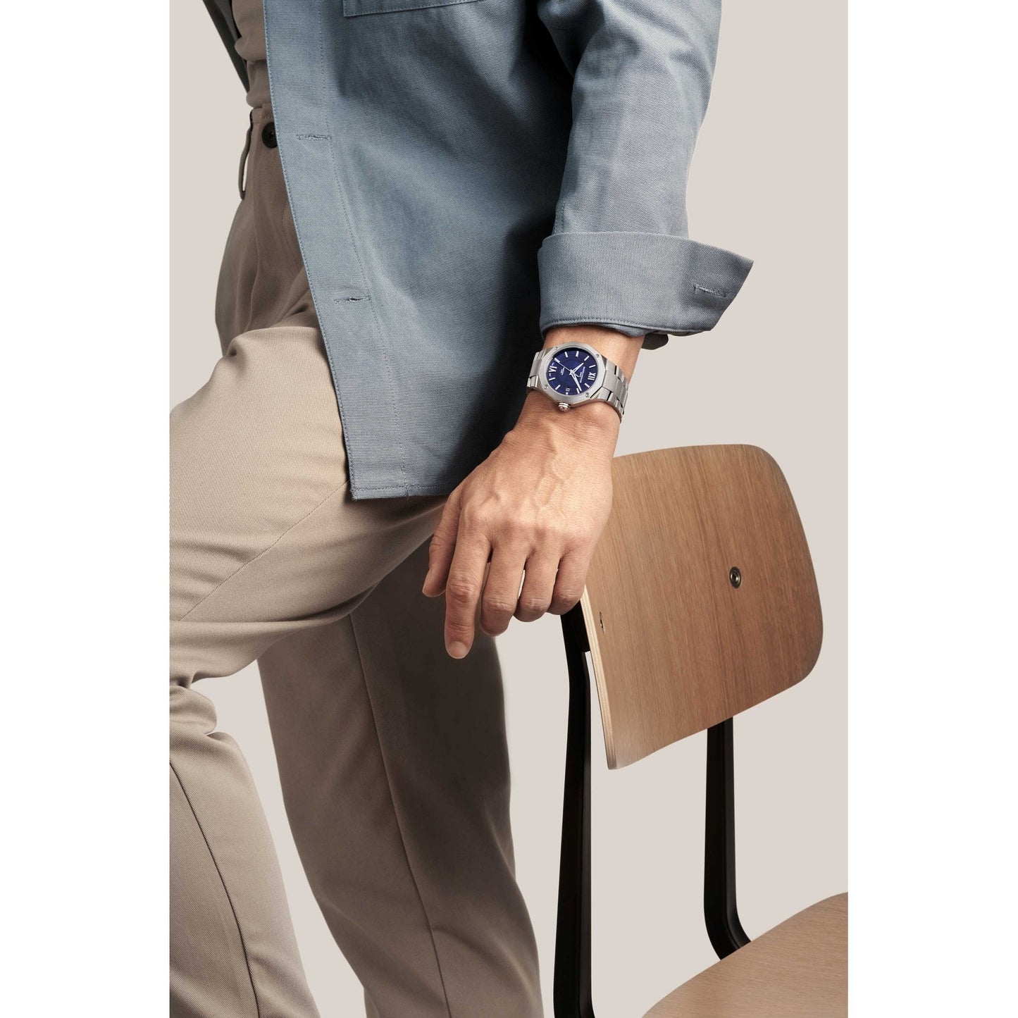 Mens Steel Automatic Dress Watch on Bracelet, Date Riviera 10616