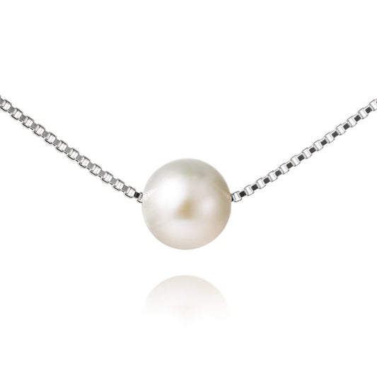 Sterling Silver Single Pearl Necklace 1159998
