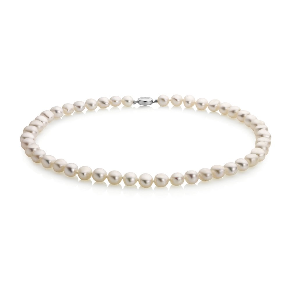 Jersey Pearl Sterling Silver Mid Length Baroque Necklace 1510270