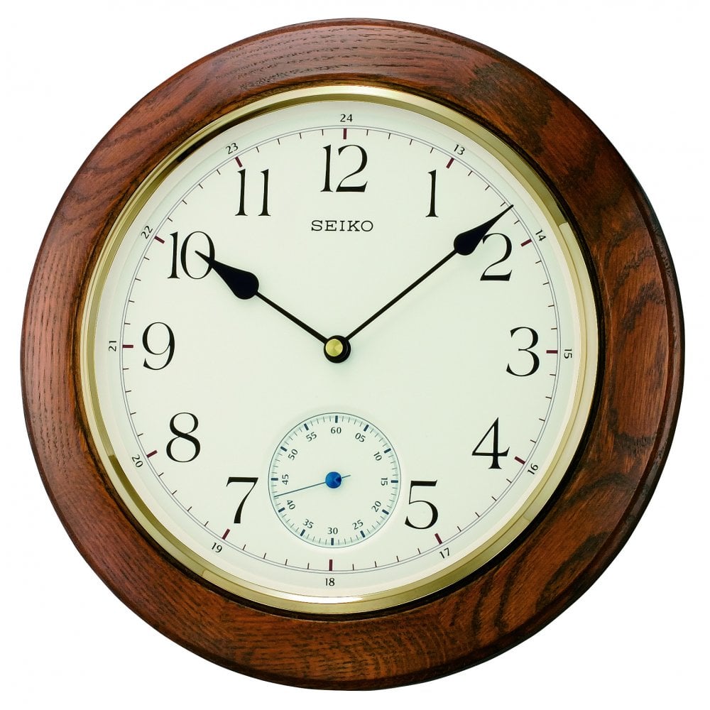Dark Wood Westminster Chime Battery Wall Clock QXH202B