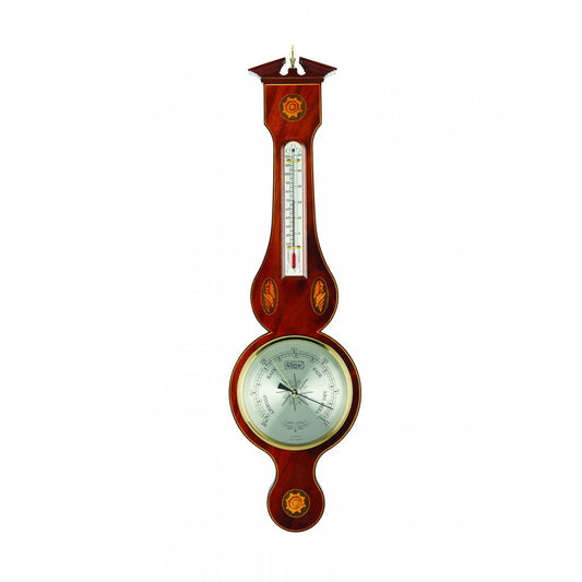 Mahogany Banjo Barometer with Thermometer Sheraton B568.6