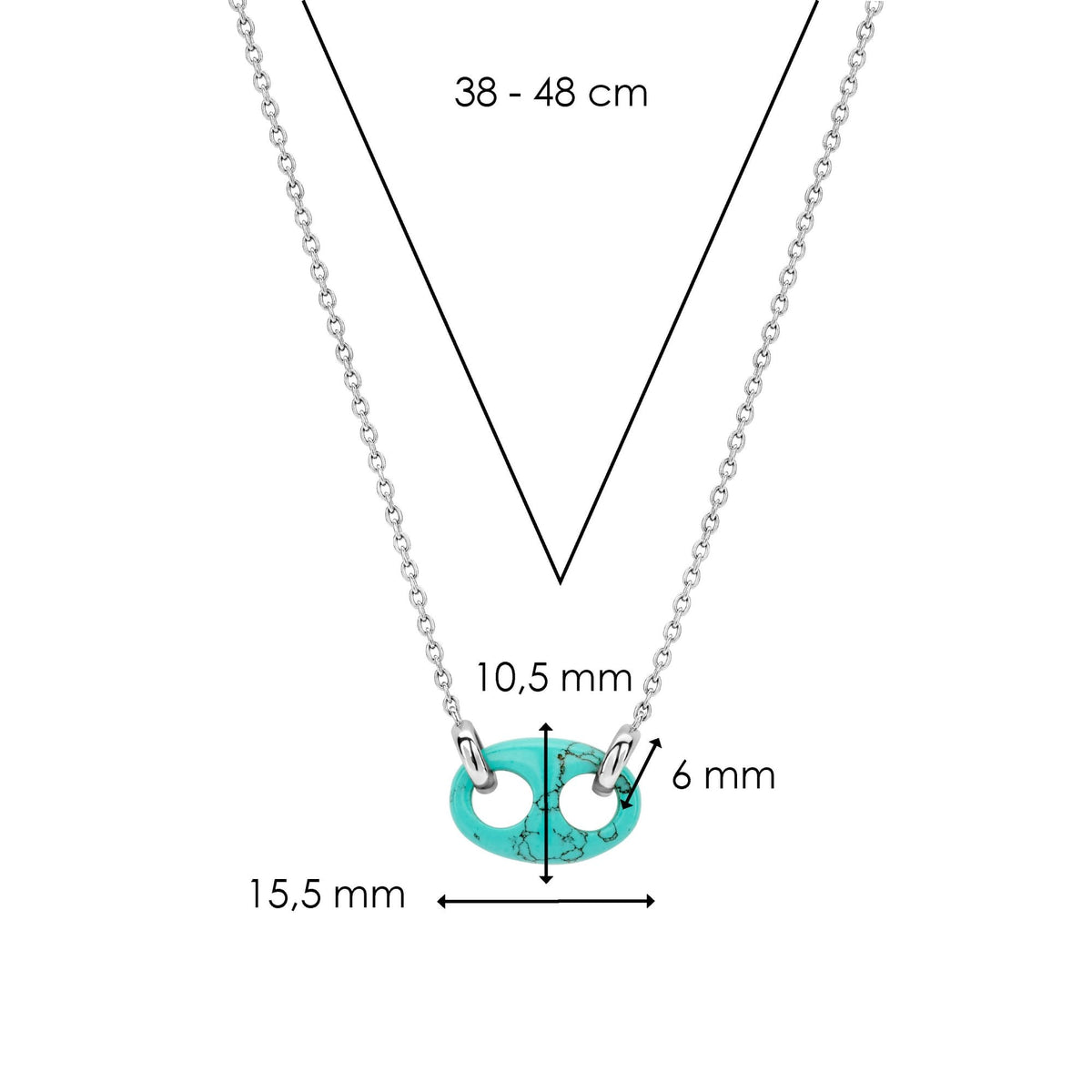 Ti Sento Sterling Silver Turquoise Necklace 3987TQ