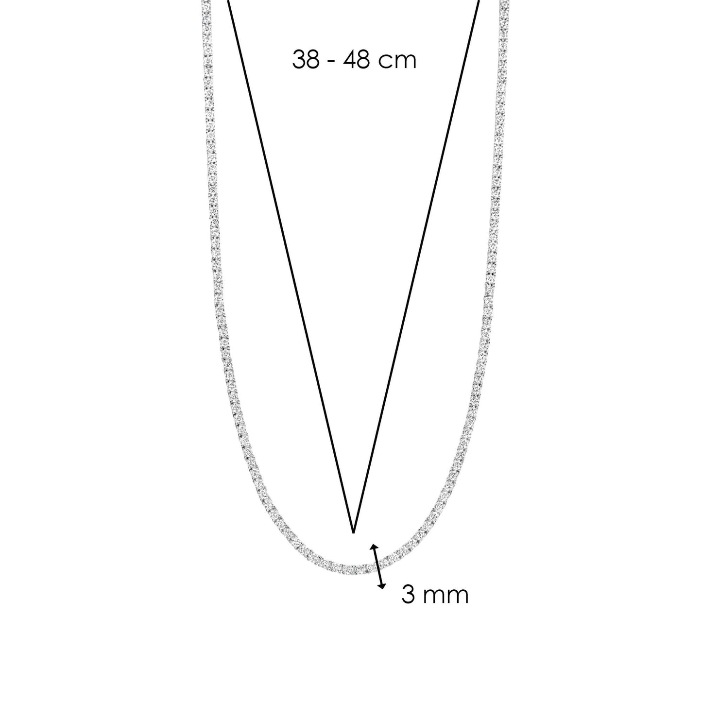 Ti Sento Sterling Silver CZ Necklace 3992ZI